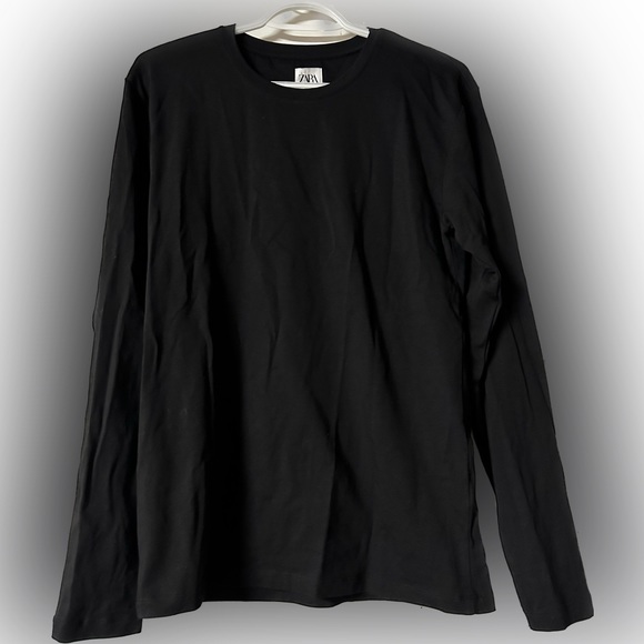 ZARA black long sleeve shirt size M / medium - Picture 3 of 5